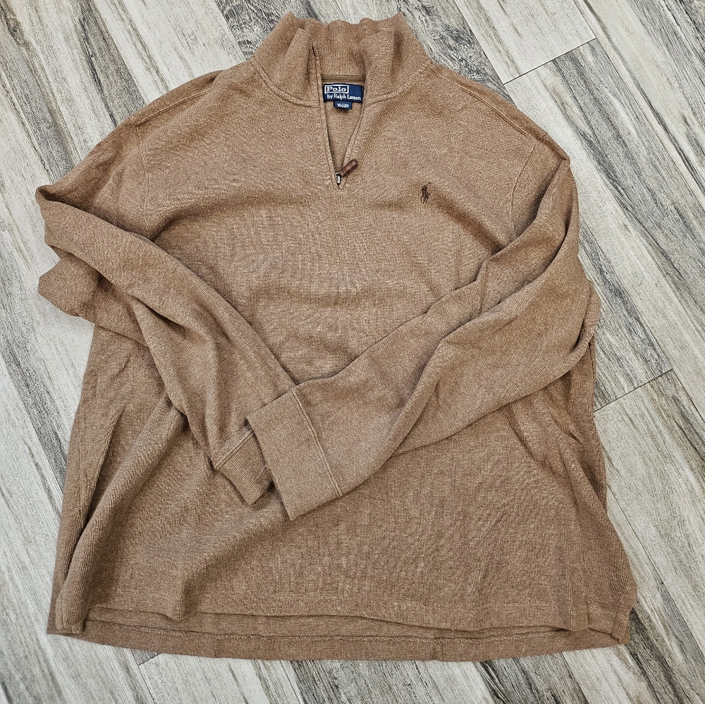 Men's Brown Quarter-Zip Sweater